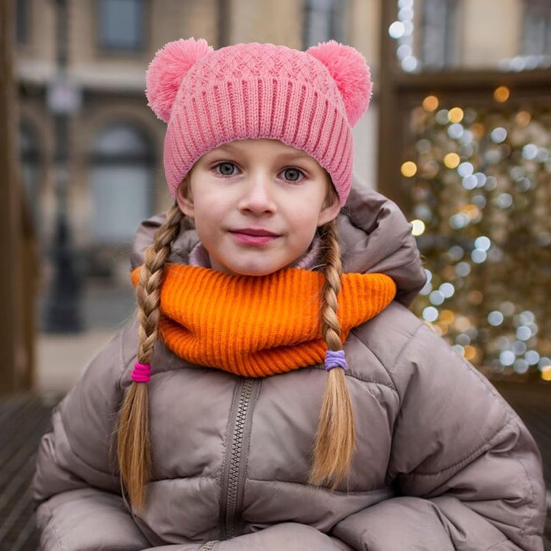 KDVOG Store Kids Winter Hat Warm Knitted Beanies with Double Pom Pom Thick Ski Cap for Boys Girls 7-12 Years - Image 2